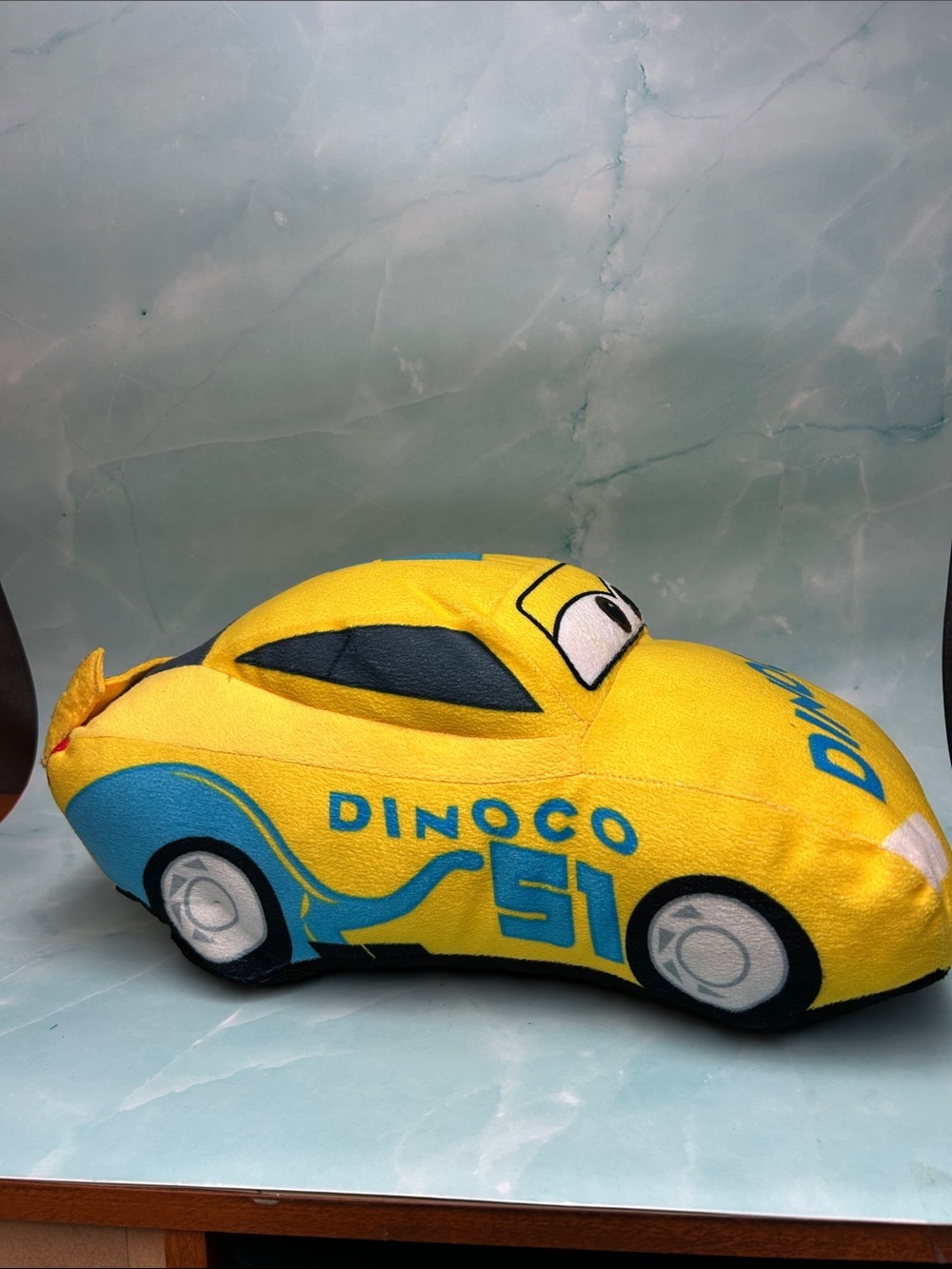 Disney Pixar Cars 3 Plush - #51 Dinoco Cruz Ramirez - 14" Yellow Stuffed.